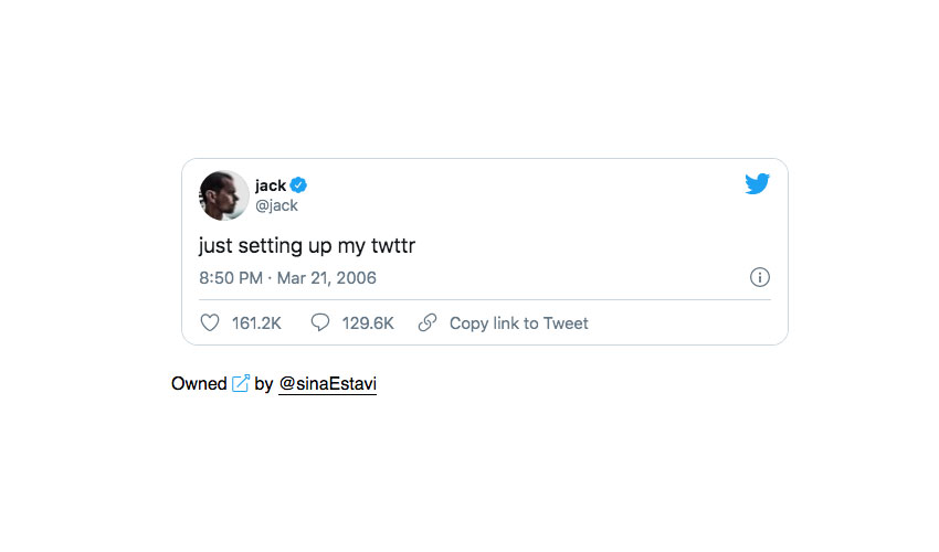 Jack Dorsey sells his first tweet as an NFT for $2.9 million - Ledger Insights - enterprise blockchain